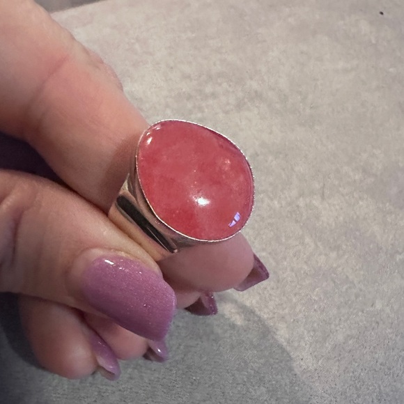 Rhodochrosite & sterling silver statement by Jay King - Picture 6 of 12